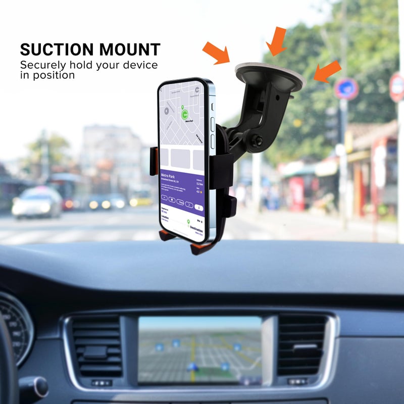 Armor All Phone Mount for Cars, 3-in-1 Phone Holder, Suction Dashboard, Windshield, & Vent Mount, 360Â° Rotation, Fits iPhone Max, Android, and All Smartphones, 3.5â€ inch Grip, Quick Release Button - Image 5